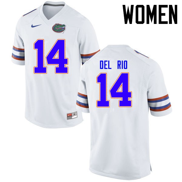 Florida Gators Women #14 Luke Del Rio College Football Jerseys White